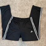 Adidas  Black Track Pants with White Stripes Photo 0