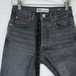 ZARA  Jeans Womens 0 (24x31) Gray Black Slim Fit Full Length Button Fly Mid Rise Photo 9