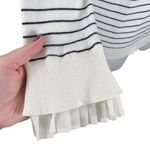 Loft Petites Black & White Striped Casual Ruffle Cuff Boatneck Knit Sweater Photo 6