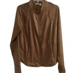 Athleta Women's Large Animal Print Salutation Jacket Brown Long Sleeve Photo 0
