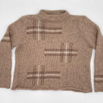 Vintage Sweater Lambswool Tan‎ Minimalist Graphic Design Light Brown Large Women Tan Photo 0