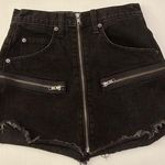Carmar Zipper Zip Front Black Denim Jean Mini Skirt Washed Black Size 25 Photo 0