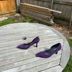 Franco Sarto  Mila Purple Suede Leather Almond Toe Pump Heels‎ size 9 Photo 2