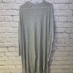 Free People  Long Duster Cardigan Hoodie Sweater Grey Lagenlook Tie Front Photo 9