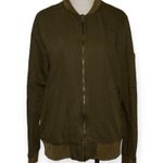 Hinge  women’s small‎ olive green bomber jacket Photo 0