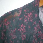 Gloria Vanderbilt  8 Boho Sexy Black Lace Collared Long Sleeved Button Down Top Photo 8