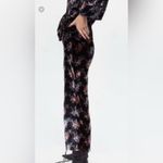 ZARA  Pants  Floral Velvet Boho Wide leg  Size  Small Photo 1