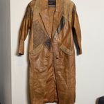 Nasty Gal Long Brown leather Women Trench Coat Photo 1