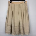Banana Republic  Tan Linen Knee Length A-line Skirt Tie Drawstring Waist 8 Photo 2