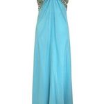 Aqua Blue Dress Size 2 Beaded Evening Party Cocktail Prom Bedazzled Rhinestoneā Photo 0