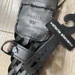 Valerie Stevens NWT  Black Braided Bonded Leather Belt Silver Tone Buckle Sz S/M Photo 3