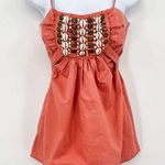 Vintage Y2K 2000s Puka Shell Beaded Tunic Tie Back Tank Top Pink Photo 0