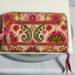 Vera Bradley  Floral Quilted Turnlock Zip Wallet Red Interior 8x4” EUC Photo 2