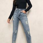 Boohoo Petite Distressed Hem Straight Leg Jean Photo 0