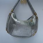 Antonio Melani Ladies Purse Silver Leather Braided Wrap Around Strap Photo 1