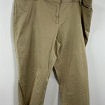 Womans Lands End Capri Pants 20W Tan Zip Clasp Close Pockets Brown Photo 0