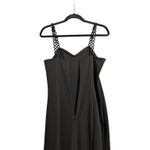 De Laru by Sheila Yen Black Spaghetti Straps Slit Evening Gown Dress XS/S (est.) Photo 4