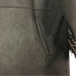 ZARA  Black Faux Suede Contrast Embroidered Jacket L Photo 4