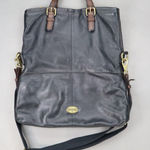 Fossil  Explorer Large Crossbody Shoulder Bag Carryall Tote Black Fold-Over Purse Photo 0