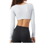 Outdoor Voices NEW Sculpt Longsleeve Crop Top in Jasmine Baby Blue Photo 1
