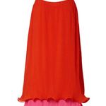 Milly  Bianca Dress Sleeveless Pleated Coral Orange Cocktail Ruffle Hem 10 NWOT Photo 2