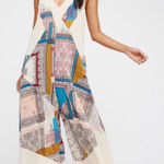 Free People  All Patched Up Patchwork Jumpsuit Size Small Boho Oversized Photo 0