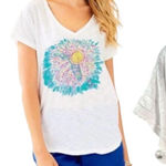 Lilly Pulitzer  Lilly Loves Florida Graphic Shirt White Short Sleeve Size Medium Photo 0