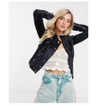 Free People  Dusk till Dawn Velvet Jacket Size XS Band Military Black Y2K Boho Photo 2