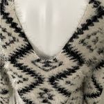Xhilaration Black/White Fuzzy Back Cutout Sweater Photo 2
