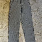 Brandy Melville  White & Light Blue Striped Straight Leg Stretch Pants Photo 0