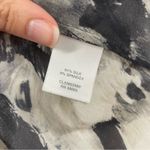 Classiques Entier  Grey & White Silk Floral Print Ruffled Wrap Blouse Top Women M Photo 4