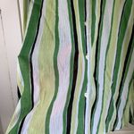 Old Navy  Button Shirt Women XL Green Striped Cotton Gauze Semi Sheer Perfect Fit Photo 1