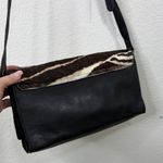 Barbara Milano Italy Leather cow print Zebra Pattern Crossbody Clutch Black Photo 2