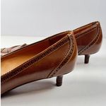 AERIN Heels Brown Leather Pythian Pointed Pumps Slip On Sandals Court US 7 M Photo 5