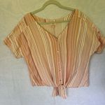 Como vintage PLUS SIZE  Pink and Cream Striped Blouse Photo 2