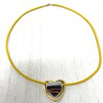 Solid 14K two tone genuine gold floating heart necklace Photo 5