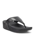 FitFlop  Size 7 Lulu Leather Toe Post Sandals Black Thong Wedge Black Comfort Photo 1