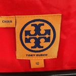Tory Burch Sz 12 Dress Red Silk Front Zip Sheath Sleeveless Formal Fancy Pockets Photo 5