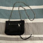Rebecca Minkoff  Regan Black Crossbody Purse Pebbled Leather Silver Chain Photo 3