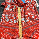 Emma & Michele Emma & Michelle size 6 red white & blue v-neck wide leg cropped pants jumpsuit Photo 5