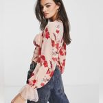Free People π Daphne Romantic Floral Top Size S NWT Photo 5