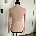 Moda Vintage Peach Wrap around Sweater with Lace Photo 2