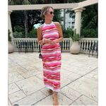 Loft NEW Midi Dress Women XS Pink Stripes Halter Knit Boho Retro Y2K Resort Core Photo 2