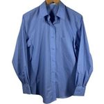 Foxcroft Wrinkle Free Shirt Women 8 Blue Button Up Long Sleeve Spring Career Top Photo 0