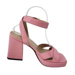 Indigo rd. Faux Leather Block Heels Open Toe Pump Heels Baby Pink Size 7 M Photo 6