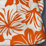 Michael Kors Large orange & white tropical tote bag leather trim Photo 5