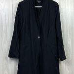 Eileen Fisher Womens Sweater Large Black Long Line Cardigan Viscose Modest Photo 0