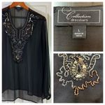 Dressbarn Collection Sheer Black Beaded Tunic Womens Large Boho Party Whimsigoth Photo 15