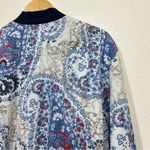 Free People  Blue Paisley Bomber Jacket Photo 5