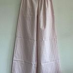 SKIMS Cotton Poplin Straight Leg Pant in Pale Pink Pencil Stripe, Size Large Photo 6